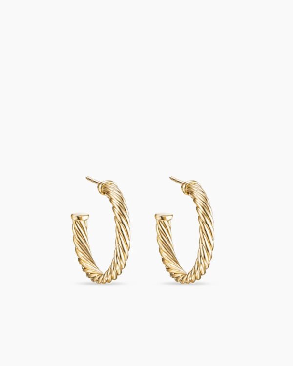 Cablespira&reg; Hoop Earrings 18K Yellow Gold, 3/4in