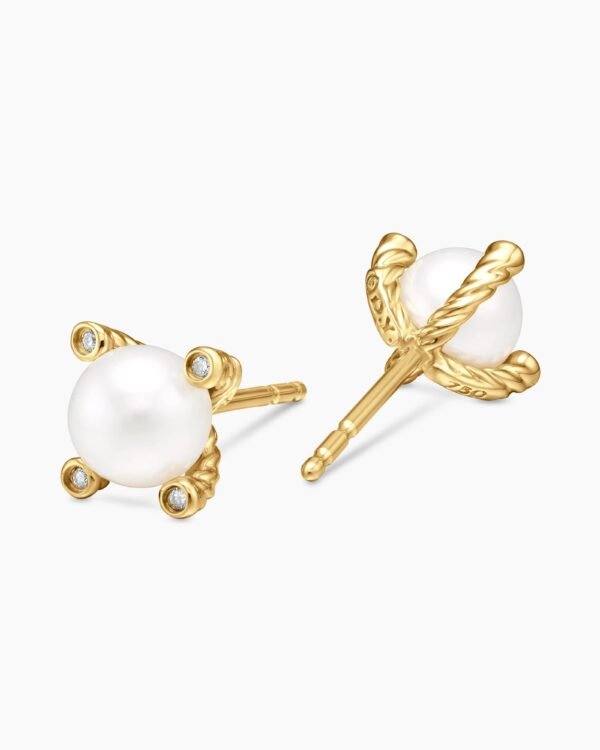 9C7BE862-CFFD-34E6-08CC-0411AE0D8D42.jpg Pearl Stud Earrings 18K Yellow Gold with Pearls and Diamonds, 7.4mm