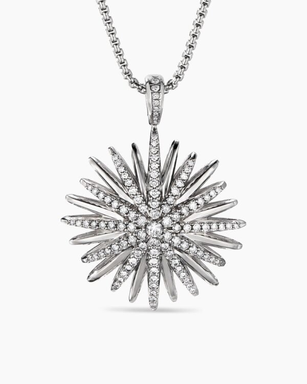 9CB4337E-7CF9-8EDD-12E3-932DABF7569E.jpg Starburst Pendant Sterling Silver with Diamonds, 32mm