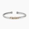 9D7376DD-344B-0585-93F4-CAC5F08B4B85.jpg Helena Center Station Bracelet Sterling Silver with 18K Yellow Gold and Diamonds, 4mm