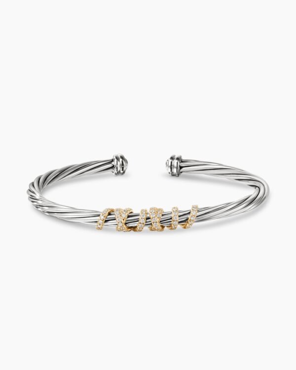 9D7376DD-344B-0585-93F4-CAC5F08B4B85.jpg Helena Center Station Bracelet Sterling Silver with 18K Yellow Gold and Diamonds, 4mm
