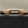 7mm Cable Bracelet with Champagne & Diamond Accents ??Gold Cap