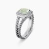 Petite Albion Ring Sterling Silver with Prasiolite and Diamonds, 7mm