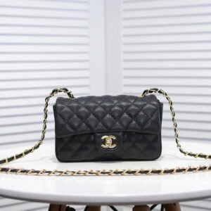 Chanel Mini Flap Bag Black For Women 7.8in/20cm A69900