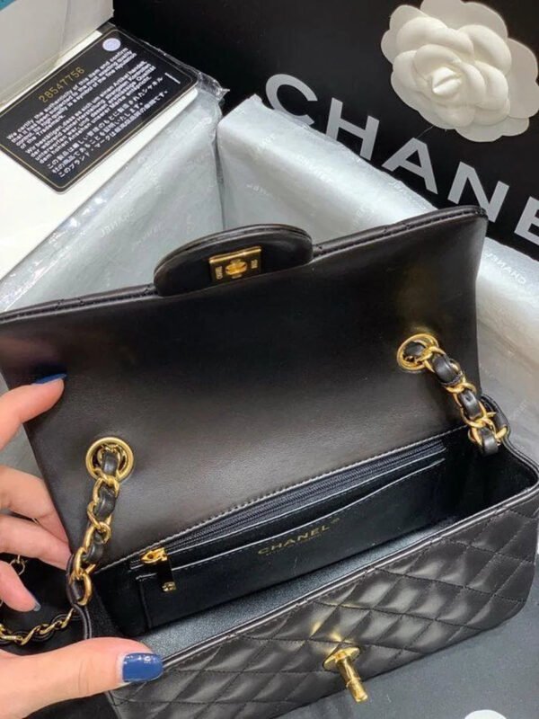 Chanel Classic Flap Bag Gold Toned Hardware Black For Women, Women&rsquo;s Bags, Shoulder And Crossbody Bags 7.8in/20cm A01116