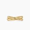Pav&eacute; Crossover Ring 18K Yellow Gold with Diamonds, 6mm - 6