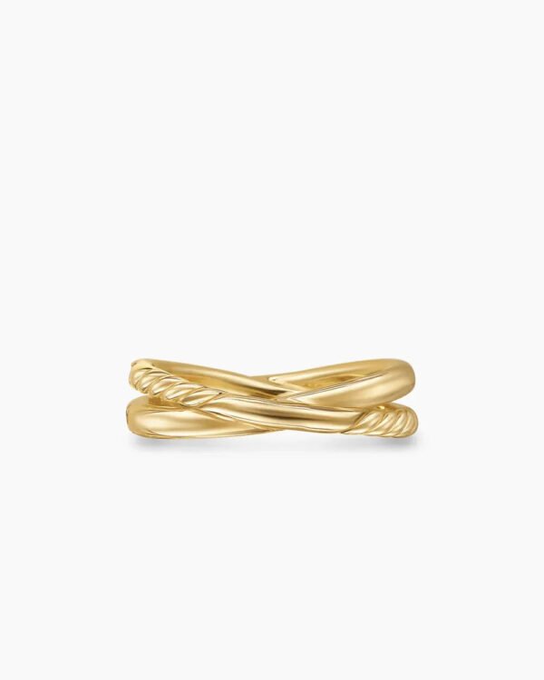 Pav&eacute; Crossover Ring 18K Yellow Gold with Diamonds, 6mm - 6
