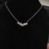 Starburst Cluster Station Necklace Sterling Silver with Diamonds