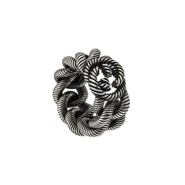 SILVER RING WITH INTERLOCKING G