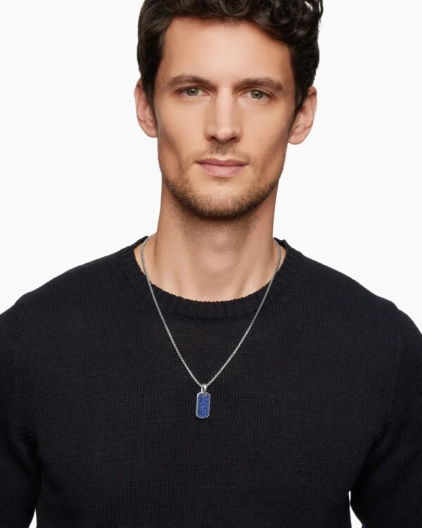 9FB7C2A5-F4FD-335D-24E9-F3B265310328.jpg Chevron Tag Sterling Silver with Sapphires, 27mm