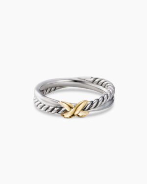 9FBF02F0-336A-1AA0-45FE-B70F5FA87DCD.jpg Petite X Ring Sterling Silver with 18K Yellow Gold, 4mm