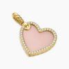 DY Elements&reg; Heart Amulet 18K Yellow Gold with Pink Opal and Diamonds