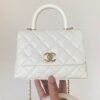 Chanel Mini Flap Bag Top Handle White For Women 7.5in/19cm