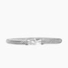 Buckle Classic Cable Bracelet Sterling Silver with Diamonds, 4mm