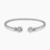 Starburst Cable Bracelet Sterling Silver with Diamonds, 4mm
