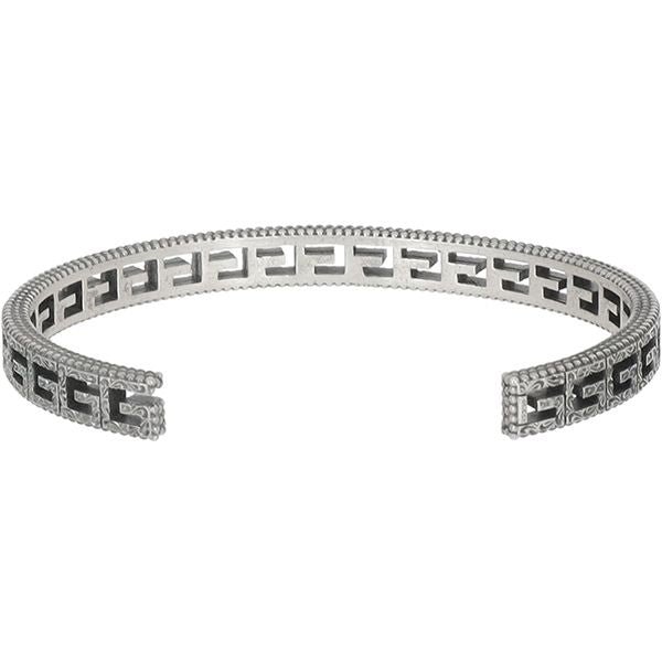Cubed G Motif Logo Cuff Bracelet in Sterling Silver