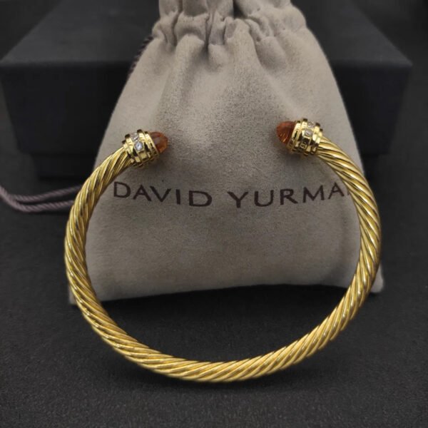 Classic Cablespira&reg; Bracelet 18K Yellow Gold with Champagne crystal and Diamonds, 5mm