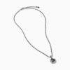 Petite Albion Pendant Necklace Sterling Silver with Black Onyx and Diamonds, 7mm