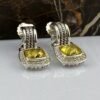 A2BC80AB-7FDF-13A2-D5FF-197C5793E8A9.jpg Albion® Drop Earrings Sterling Silver with Yellow Onyx and Diamonds