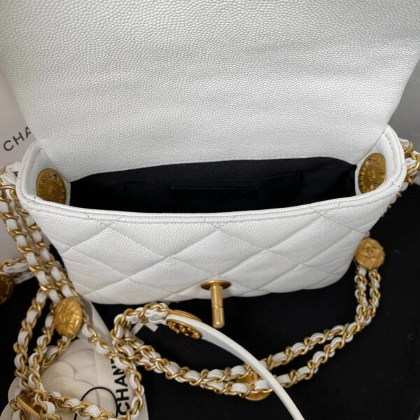 Chanel Mini Flap Bag With Top Handle Gold Hardware White For Women, Women&rsquo;s Handbags, Shoulder Bags 7.9in/20cm AS2431