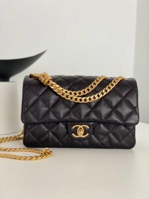 Chanel Small Flap Bag Black For Women, Women&rsquo;s Bags 8.7in/22cm