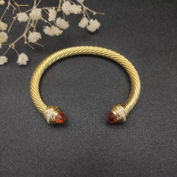 A32F8A73-1B87-7A35-CA28-4B7E639E45F9.jpg Classic Cablespira® Bracelet 18K Yellow Gold with Half Diamonds, 7mm