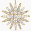 Starburst Triple Drop Earrings 18K Yellow Gold with Diamonds, 51mm