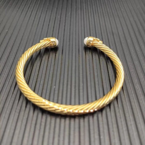Cable Bracelet with Pearls & Diamond Accents  5mm