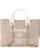 Chanel Mixed Fibers Calfskin Deauville Tote Light Grey