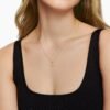 Initial Charm Necklace 18K Yellow Gold with Diamond Q