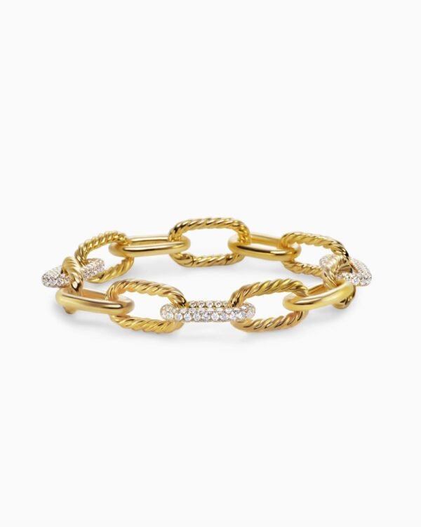 DY Madison&reg; Chain Bracelet 18K Yellow Gold with Diamonds