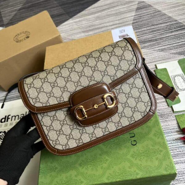 Gucci Horsebit 1955 Canvas Small Shoulder Bag