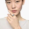Petite Albion&reg; Ring Sterling Silver with Blue Topaz and Diamonds - 6