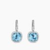 Albion&reg; Drop Earrings Sterling Silver with Blue Topaz and Diamonds