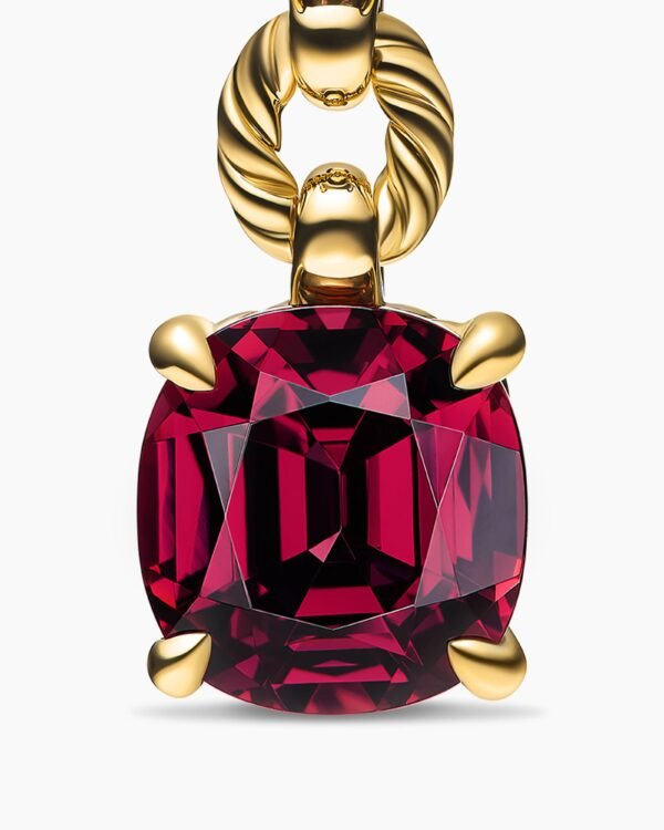 Marbella Drop Earrings 18K Yellow Gold with Amethyst and Rhodolite Garnet, 51mm