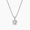 Petite Albion Pendant Necklace Sterling Silver with Pave Diamonds, 7mm