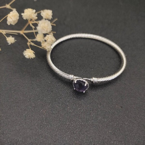 Petite Chatelaine&reg; Bracelet Sterling Silver with Amethyst, 3mm - 17 CM