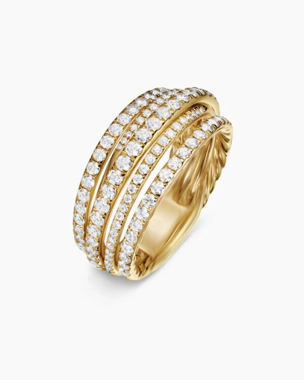 A994686D-8B2A-D6C1-5C2A-D663E331ADE6.jpg Pavé Crossover Ring 18K Yellow Gold with Diamonds - 6