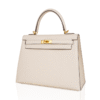 Kelly 25 Sellier Bag Craie Epsom Leather with Gold Hardware