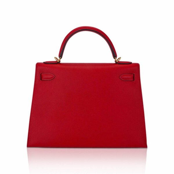Kelly 28 Sellier Bag Rouge Casaque Epsom Leather with Gold Hardware