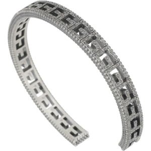 AB9E2389-5FE4-9613-FD4D-98B1EDD69EA7.jpg Cubed G Motif Logo Cuff Bracelet in Sterling Silver