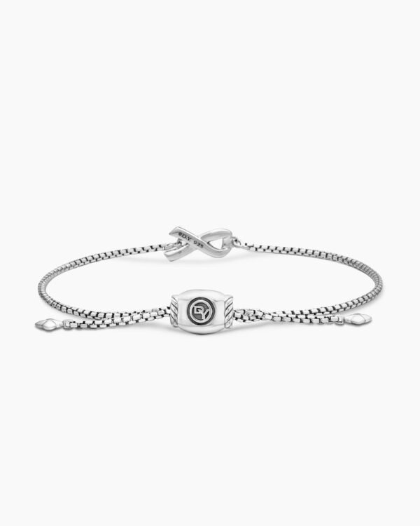 Cable Collectibles&reg; Ribbon Chain Bracelet Sterling Silver with Pink Enamel