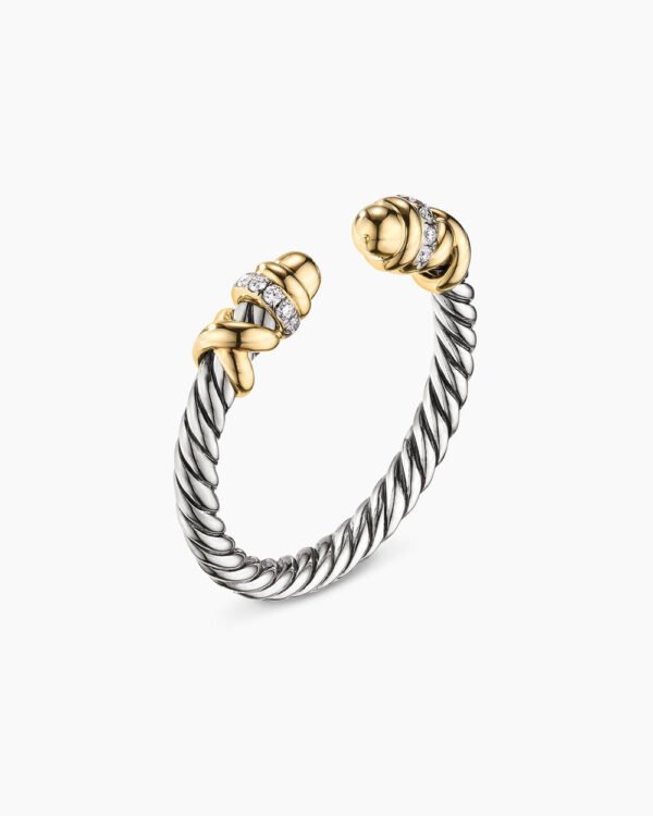 ACC0AD4F-5054-3A9B-A122-6DE5CE8F95A0.jpg Petite Helena Ring Sterling Silver with 18K Yellow Gold Domes and Diamonds, 2.5mm