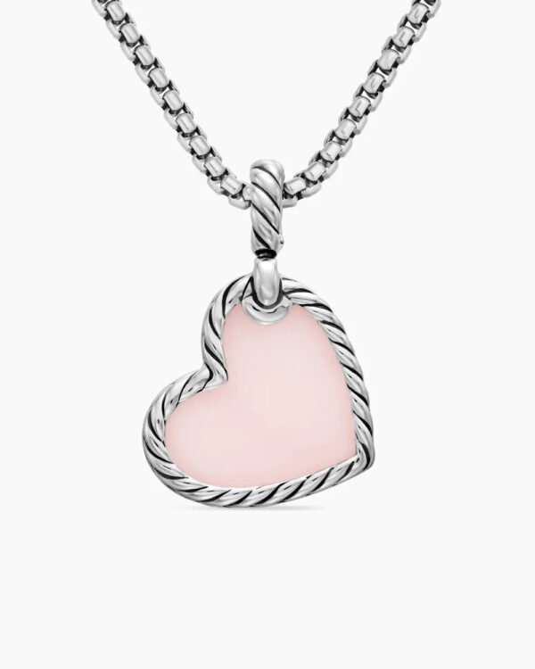 DY Elements&reg; Heart Amulet Sterling Silver with Pink Opal and Diamonds