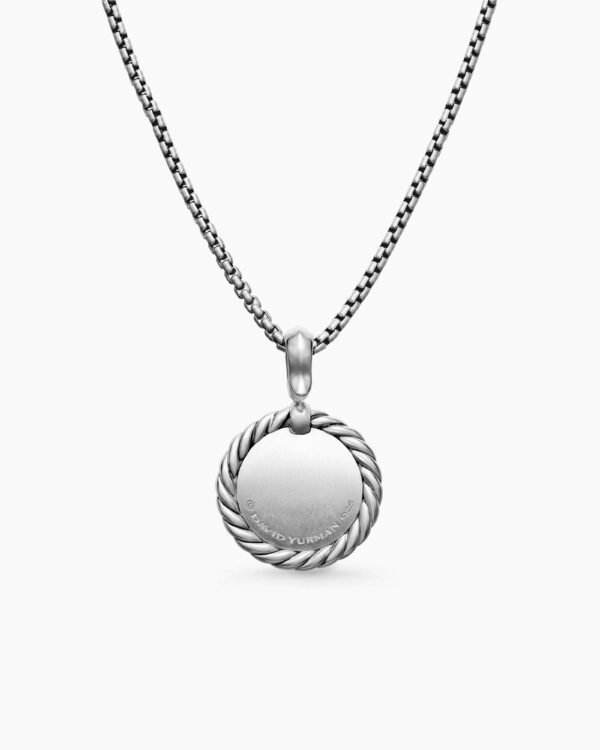 Initial Charm Necklace Sterling Silver with Diamond M