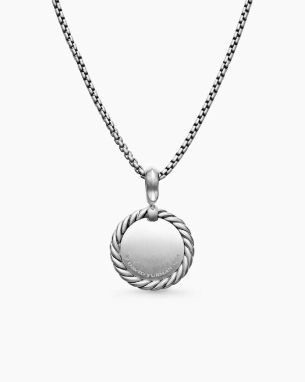 Initial Charm Necklace Sterling Silver with Diamond U