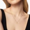 Initial Charm Necklace 18K Yellow Gold with Diamond I
