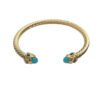 Renaissance&reg; Classic Cable Bracelet Sterling gold with 14K Yellow Gold, Blue Topaz and Lapis, 5mm