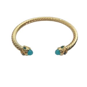 AF3D23BE-2AD1-F937-93FE-8630006A8C24.jpg Renaissance® Classic Cable Bracelet Sterling gold with 14K Yellow Gold, Blue Topaz and Lapis, 5mm