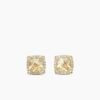 Petite Chatelaine&reg; Pav&eacute; Bezel Stud Earrings 18K Yellow Gold with Champagne Citrine and Diamonds, 5mm